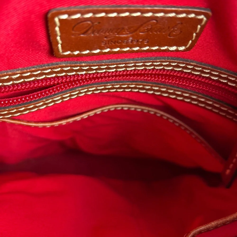 Dooney & Bourke Pebble Grain Leather North South Crossbody‎ Bag Caramel Tan